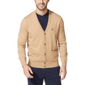 imageNautica Mens Navtech Knit CardiganCoastal Camel Heather