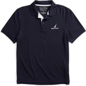 imageNautica Mens Navtech Stripe Collar PoloNavy