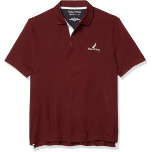 imageNautica Mens Navtech Stripe Collar PoloRoyal Burgundy