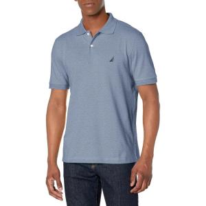 imageNautica Mens Short Sleeve Classic Fit Pique PoloDeep Anchor Heather