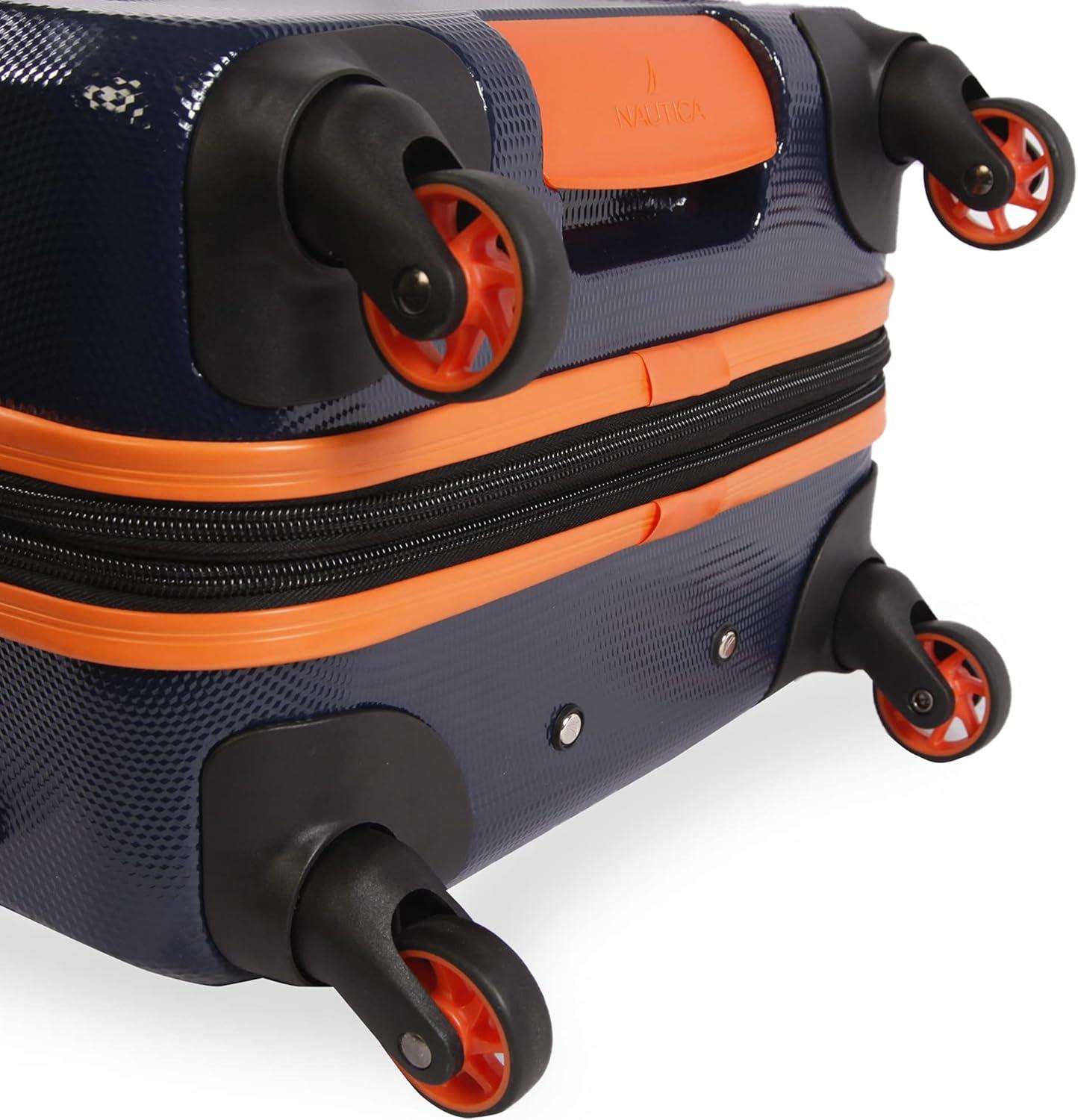 imageNautica Birch 21quot Carry On Hardside Spinner LuggageNavyOrange