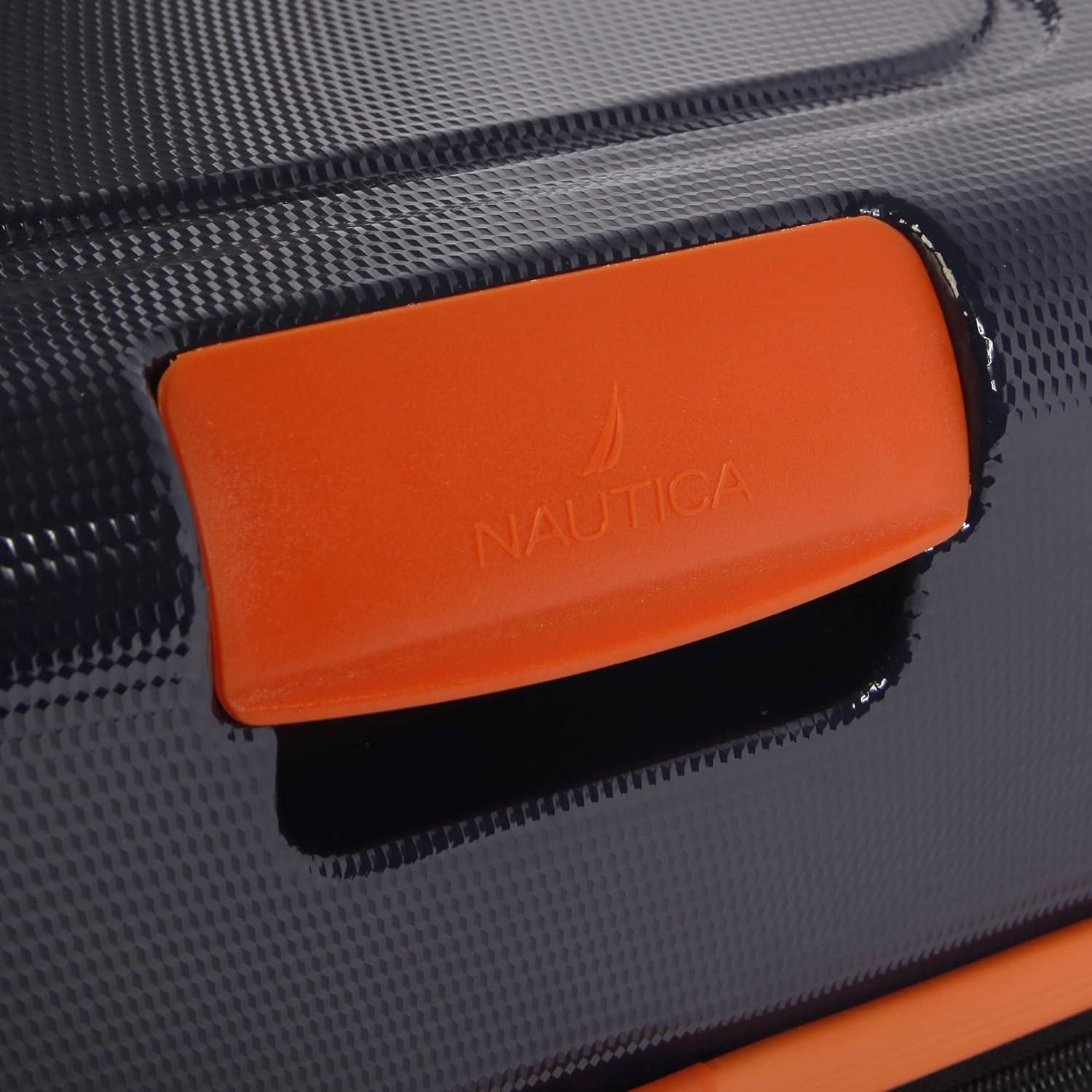 imageNautica Birch 21quot Carry On Hardside Spinner LuggageNavyOrange