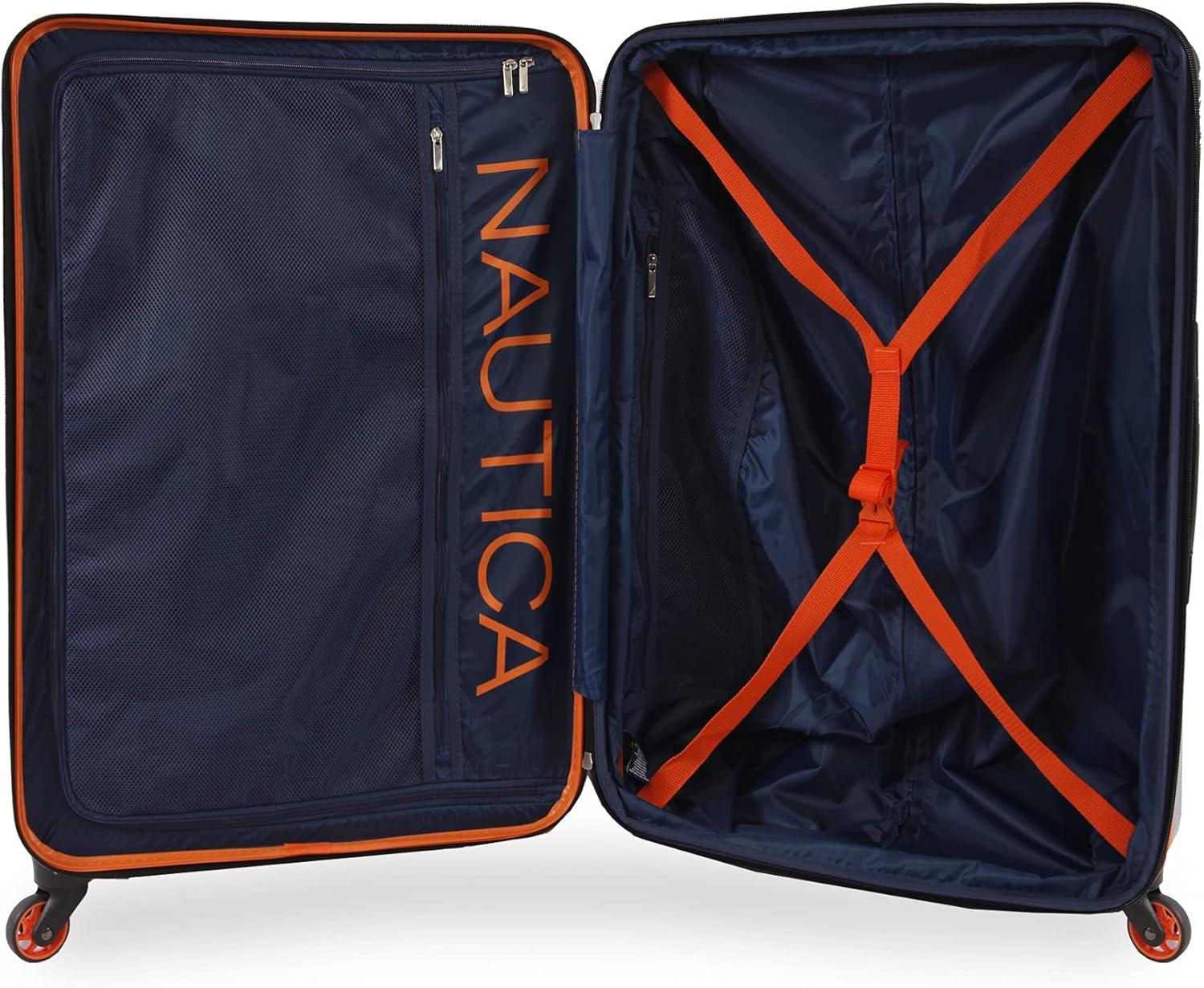 imageNautica Birch 21quot Carry On Hardside Spinner LuggageNavyOrange