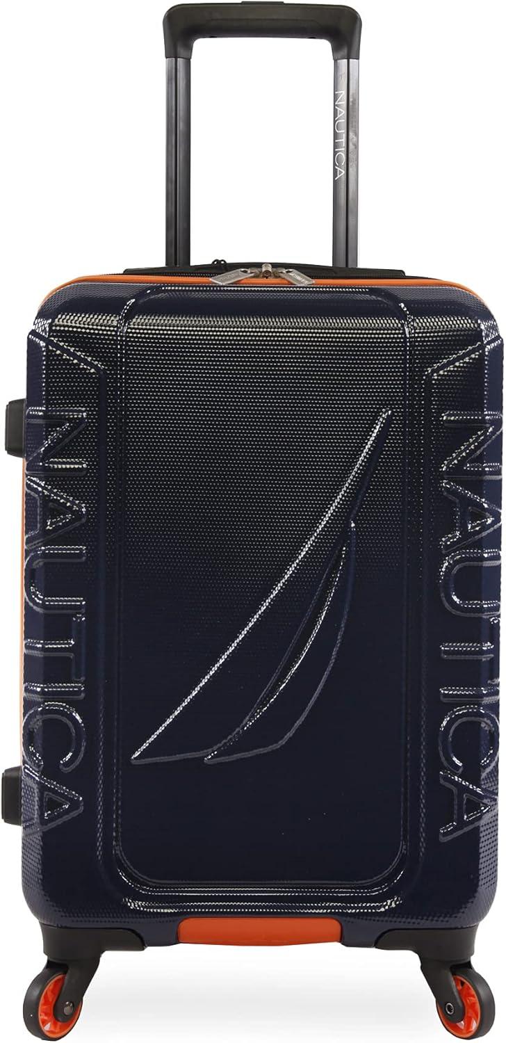 imageNautica Birch 21quot Carry On Hardside Spinner LuggageNavyOrange
