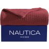 imageNautica  Twin Blanket Diamond Weave Cotton Bedding MediumWeight for All Seasons Ideal Dorm Essentials OekoTex Certified Baird WhiteBaird Red