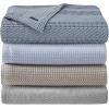 imageNautica  Twin Blanket Ring Spun Cotton Bedding MediumWeight for All Seasons Dorm Room Essentials OekoTex Certified Chevron NavyChevron Light Blue