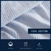 imageNautica  Twin Blanket Ring Spun Cotton Bedding MediumWeight for All Seasons Dorm Room Essentials OekoTex Certified Chevron NavyChevron Light Blue