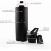 imageNautica Insulated 21oz Sleek Stainless Steel Water Bottle with Flip Lid Straw Leakproof BPAFree Wide Mouth Keeps Drinks Hot or Cold Sports Bottle Ideal for Gym Hiking and Travel NAVYBlack
