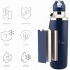 imageNautica Insulated 21oz Sleek Stainless Steel Water Bottle with Flip Lid Straw Leakproof BPAFree Wide Mouth Keeps Drinks Hot or Cold Sports Bottle Ideal for Gym Hiking and Travel NAVYNavy