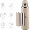 imageNautica Insulated 21oz Sleek Stainless Steel Water Bottle with Flip Lid Straw Leakproof BPAFree Wide Mouth Keeps Drinks Hot or Cold Sports Bottle Ideal for Gym Hiking and Travel NAVYTaupe