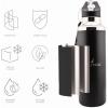 imageNautica Insulated 21oz Sleek Stainless Steel Water Bottle with Flip Lid Straw Leakproof BPAFree Wide Mouth Keeps Drinks Hot or Cold Sports Bottle Ideal for Gym Hiking and Travel NAVYBlack