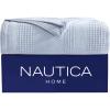 imageNautica  Twin Blanket Ring Spun Cotton Bedding MediumWeight for All Seasons Dorm Room Essentials OekoTex Certified Chevron NavyChevron Light Blue