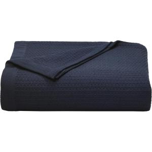 imageNautica  Twin Blanket Diamond Weave Cotton Bedding MediumWeight for All Seasons Ideal Dorm Essentials OekoTex Certified Baird WhiteBaird Navy