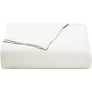 imageNautica  Twin Blanket Diamond Weave Cotton Bedding MediumWeight for All Seasons Ideal Dorm Essentials OekoTex Certified Baird WhiteBaird White