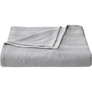 imageNautica  Twin Blanket Ring Spun Cotton Bedding MediumWeight for All Seasons Dorm Room Essentials OekoTex Certified Chevron NavyGrey