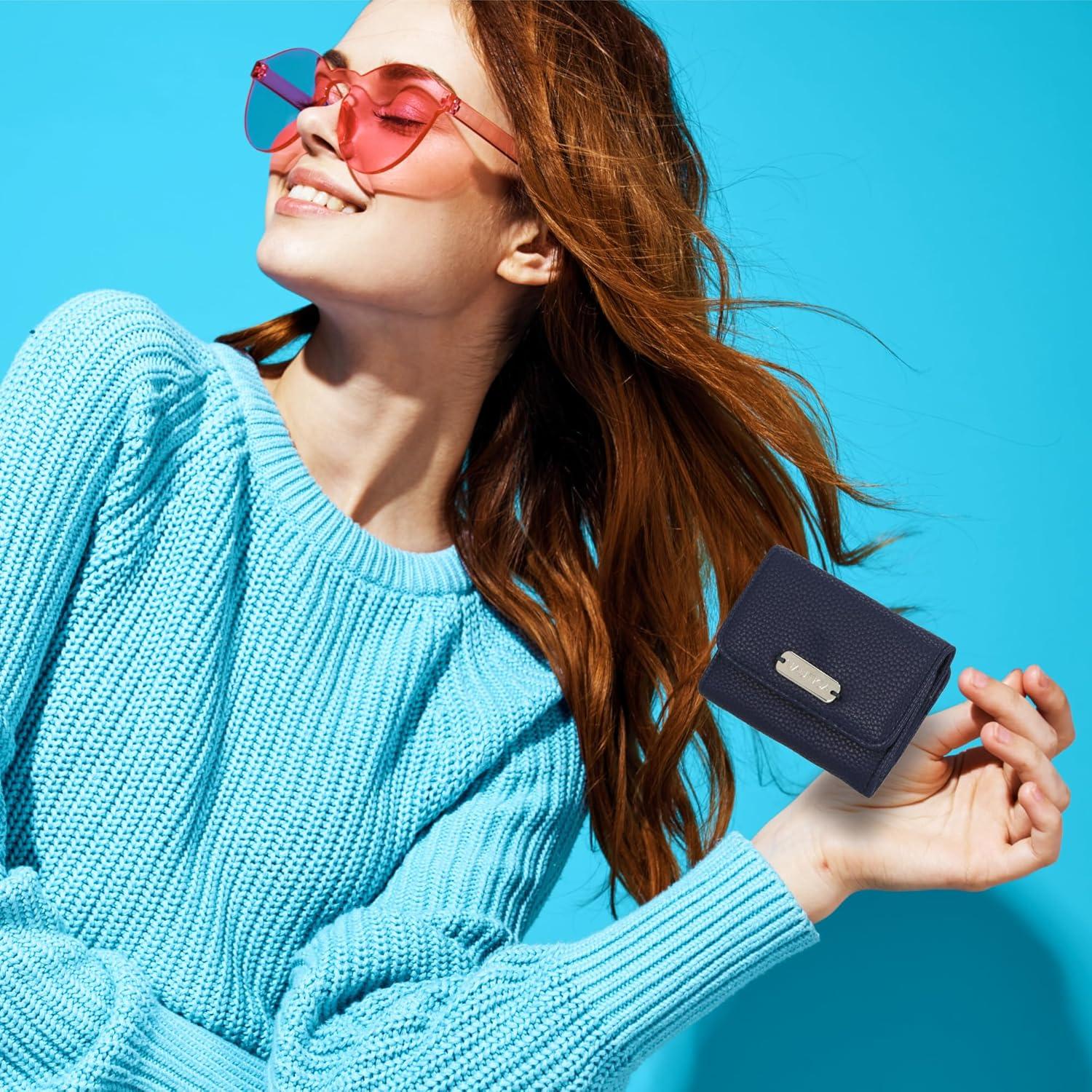imageNautica Rowers End Small Wallet for Women RFID Blocking Slim Credit Card Holder with Zipper Coin Pocket Bifold Compact Womens Wallet with ID Window Wave Dreamer IndigoChalkIndigo