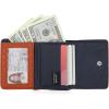 imageNautica Rowers End Small Wallet for Women RFID Blocking Slim Credit Card Holder with Zipper Coin Pocket Bifold Compact Womens Wallet with ID Window Wave Dreamer IndigoChalkWoven Cognac