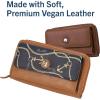 imageNautica Womens Bulk Cargo Vegan Leather RFID Wallet Zip Around Clutch Phone Case MultiCard Organizer Fuego RedBlack