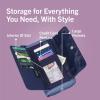 imageNautica Womens Bulk Cargo Vegan Leather RFID Wallet Zip Around Clutch Phone Case MultiCard Organizer Fuego RedFuego Red