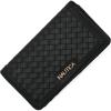 imageNautica Seaside Slim Womens Wallet RFID Blocking Credit Card Holder Coin Purse Checkbook Organizer Clutch Small Vegan Leather Wallet for Travel AmericanaBlack Woven