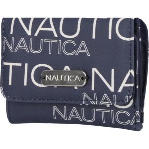 imageNautica Rowers End Small Wallet for Women RFID Blocking Slim Credit Card Holder with Zipper Coin Pocket Bifold Compact Womens Wallet with ID Window Wave Dreamer IndigoChalkWave Dreamer IndigoChalk