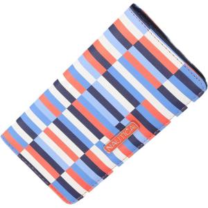 imageNautica Seaside Slim Womens Wallet RFID Blocking Credit Card Holder Coin Purse Checkbook Organizer Clutch Small Vegan Leather Wallet for Travel AmericanaTangerine Stripe
