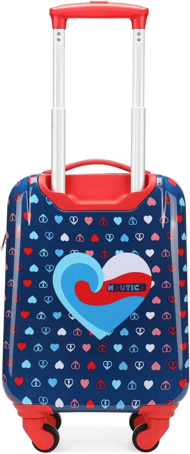 imageNautica Kids Luggage  18quot Airline Approved Rolling Hardside Upright Carryon Suitcase Set with Wheels Pastel Shell  5pc Travel SetNautica Peace