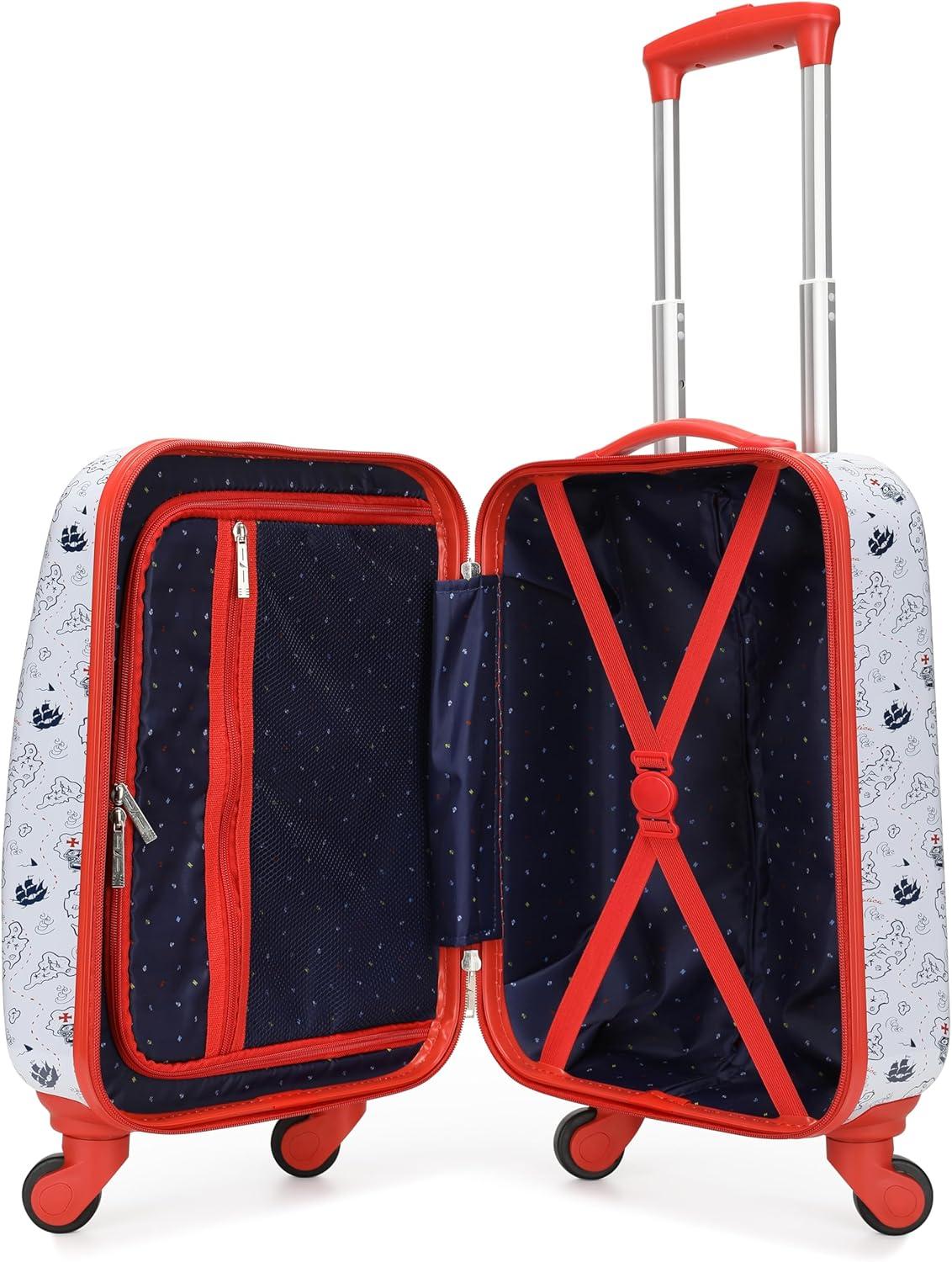 imageNautica Kids Luggage  18quot Airline Approved Rolling Hardside Upright Carryon Suitcase Set with Wheels Pastel Shell  5pc Travel SetPirate Ahoy