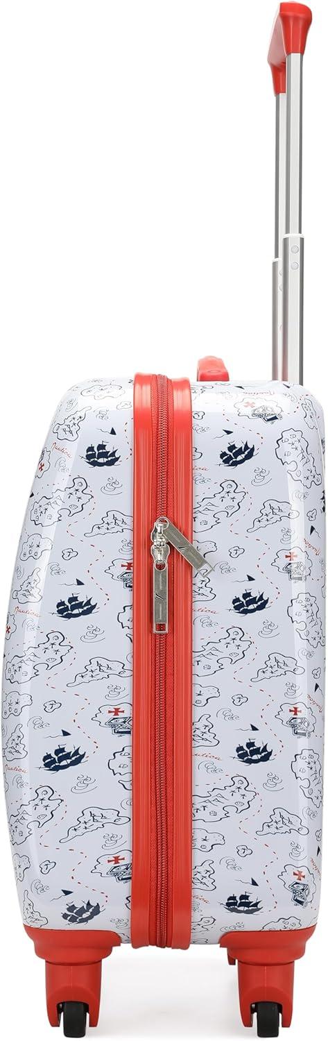 imageNautica Kids Luggage  18quot Airline Approved Rolling Hardside Upright Carryon Suitcase Set with Wheels Pastel Shell  5pc Travel SetPirate Ahoy