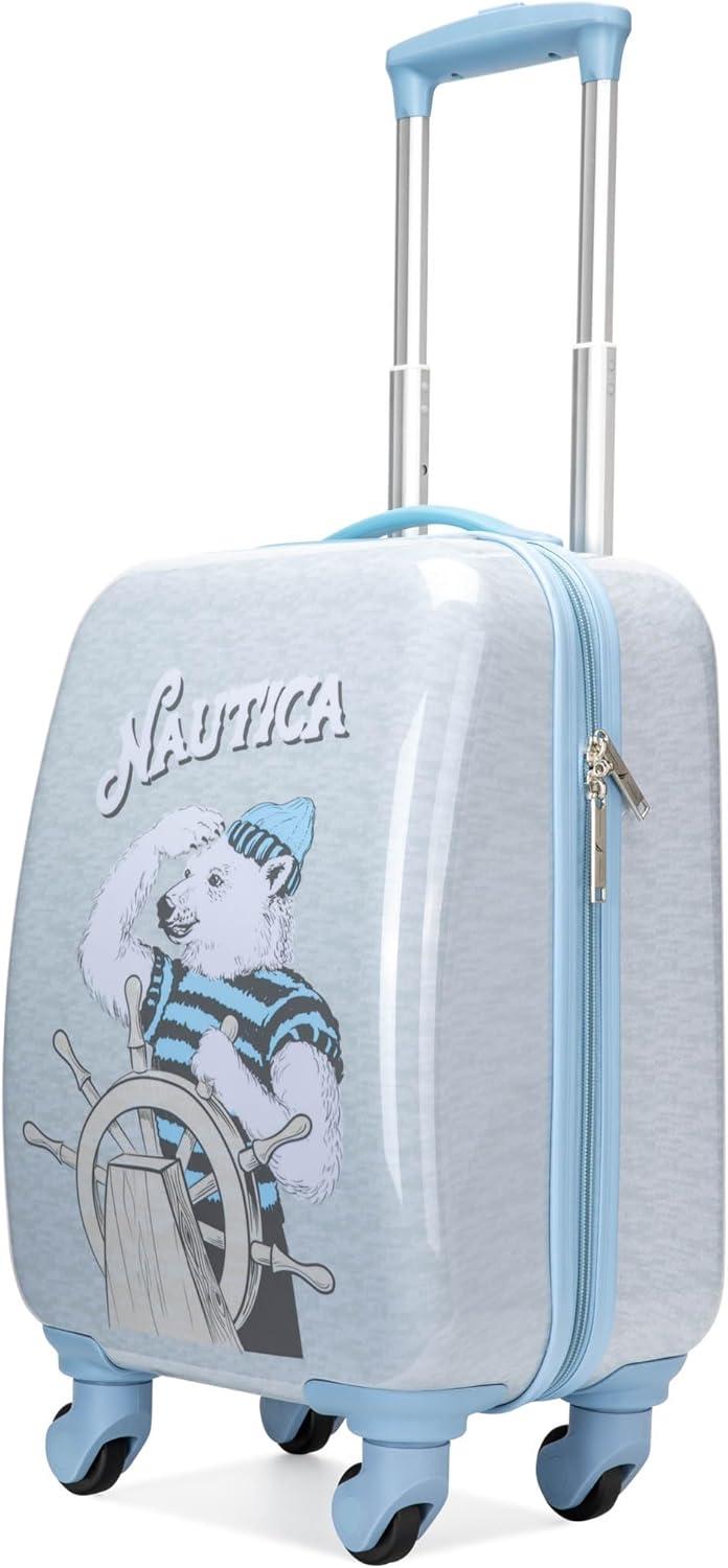 imageNautica Kids Luggage  18quot Airline Approved Rolling Hardside Upright Carryon Suitcase Set with Wheels Pastel Shell  5pc Travel SetPolar Voyage