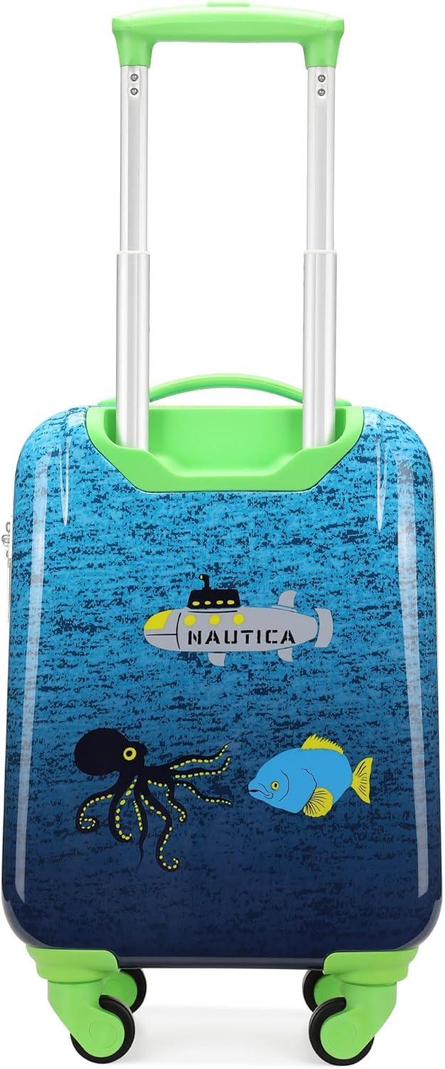 imageNautica Kids Luggage  18quot Airline Approved Rolling Hardside Upright Carryon Suitcase Set with Wheels Pastel Shell  5pc Travel SetSubmarine Journey
