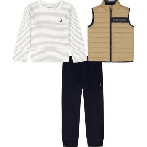 imageNautica Baby Boys 3 Pc Puff Vest Pant SetIncenseNavy Blazer