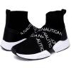 imageNautica Mens SlipOn Sneaker High Top Socks Shoes with Ankle Support  Comfortable ampamp Breathable LaceUp Gym Walking Running ShoesPatrikoblack White