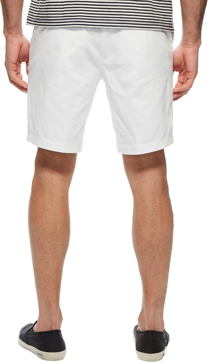 imageNautica Mens Classic Fit Flat Front Stretch Solid Chino Deck ShortBright White