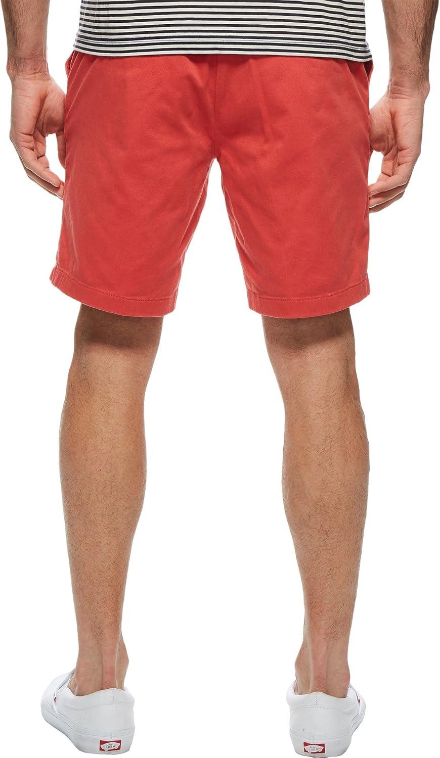 imageNautica Mens Classic Fit Flat Front Stretch Solid Chino Deck ShortSailor Red