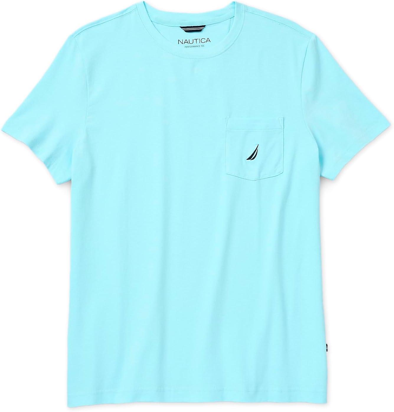 imageNautica Mens Classic Fit Pocket TShirtBright Aqua Blue