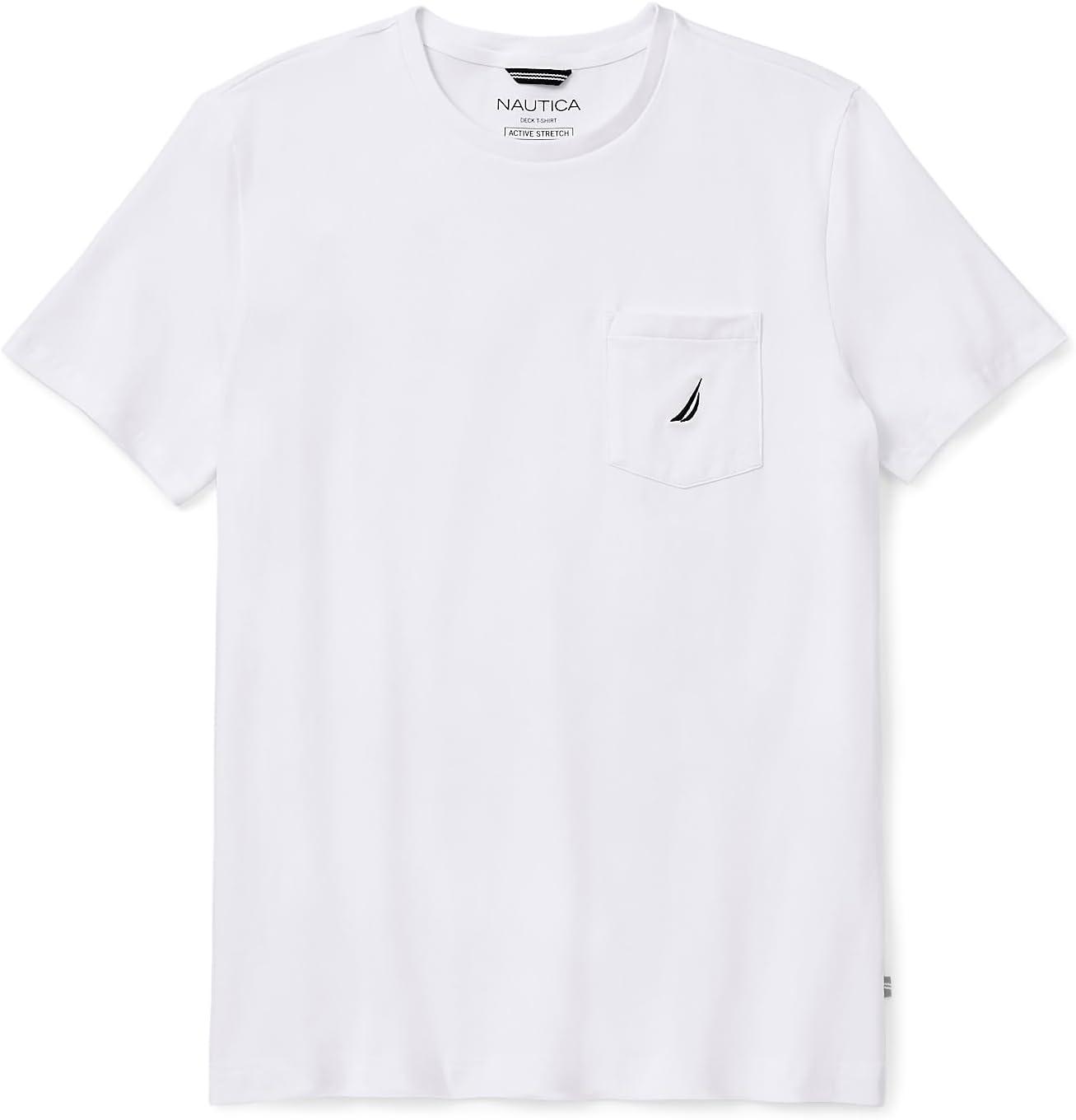 imageNautica Mens Classic Fit Pocket TShirtBright White