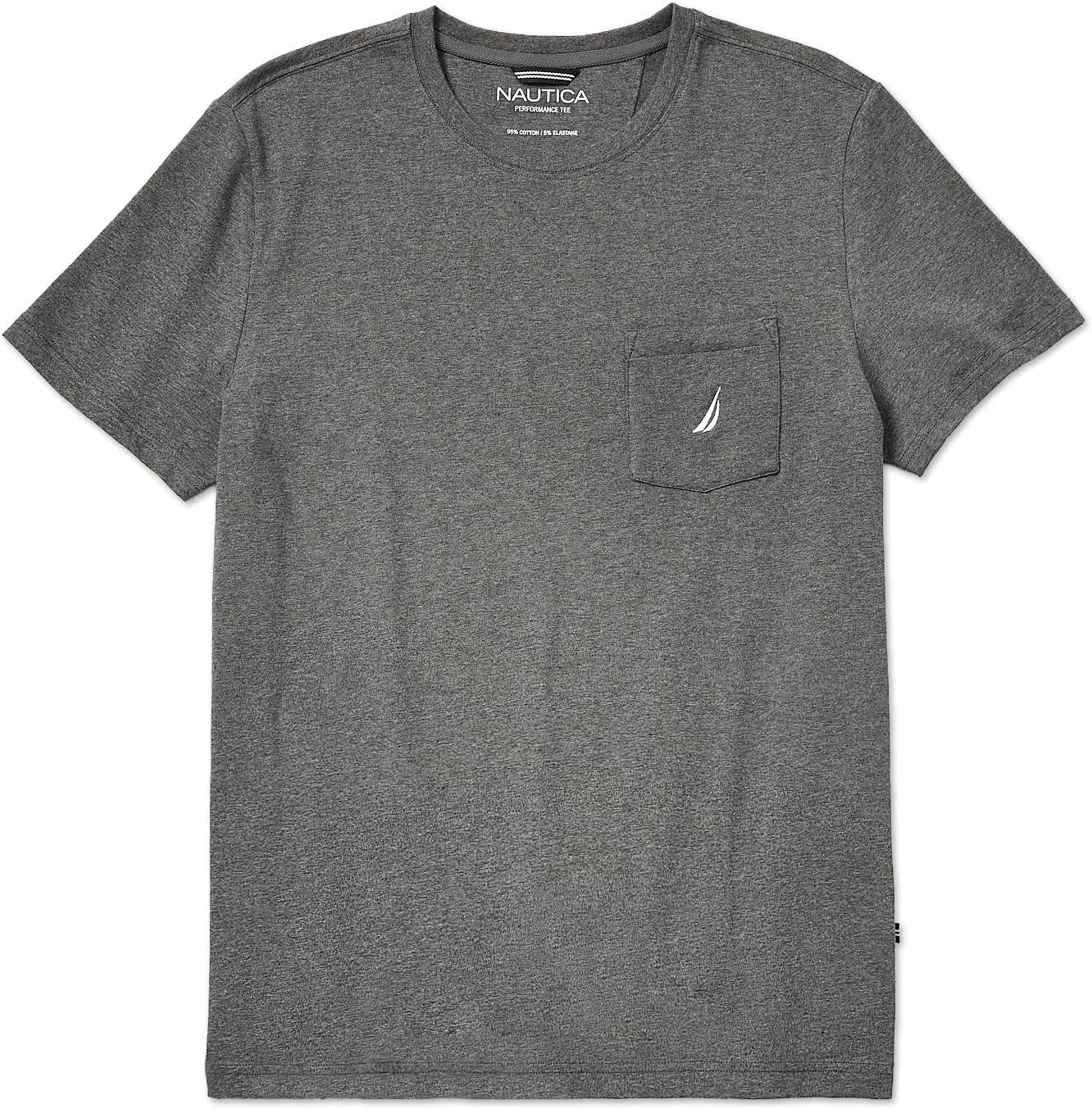 imageNautica Mens Classic Fit Pocket TShirtCharcoal Heather Light