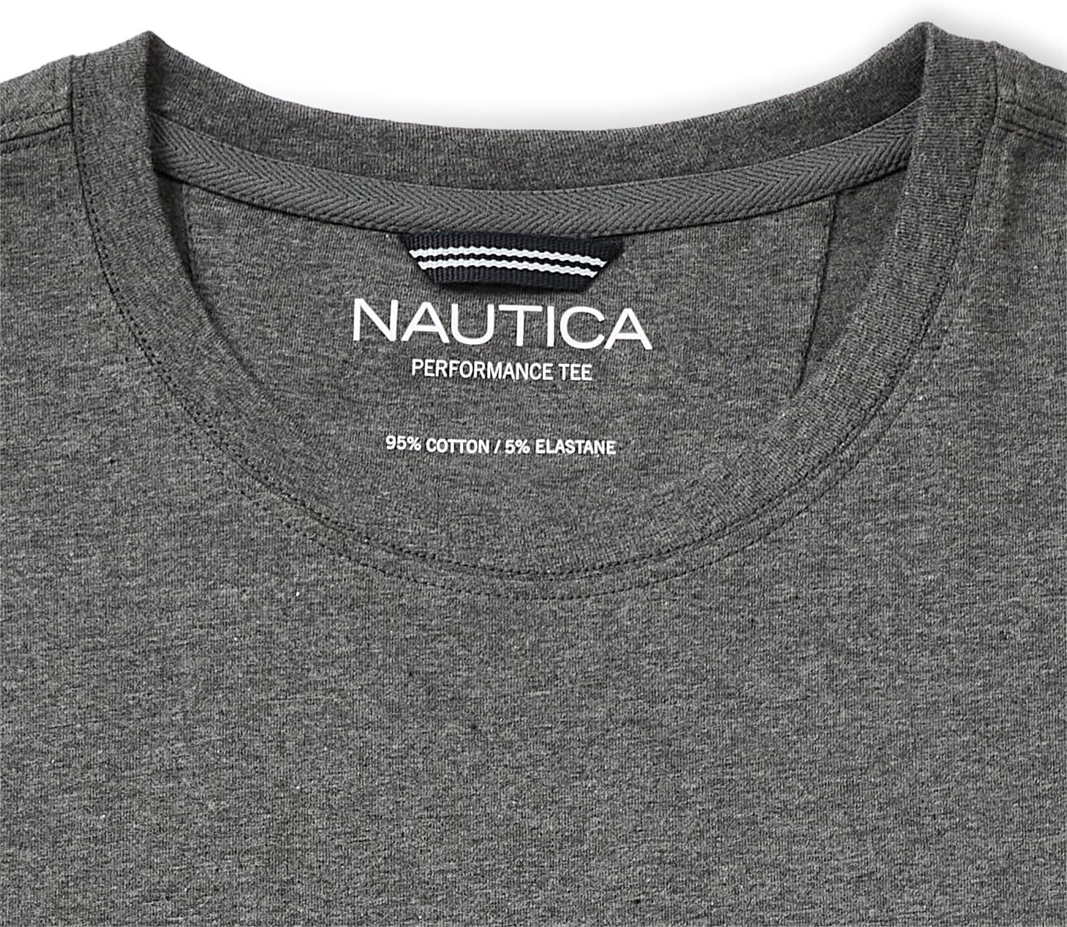 imageNautica Mens Classic Fit Pocket TShirtCharcoal Heather Light