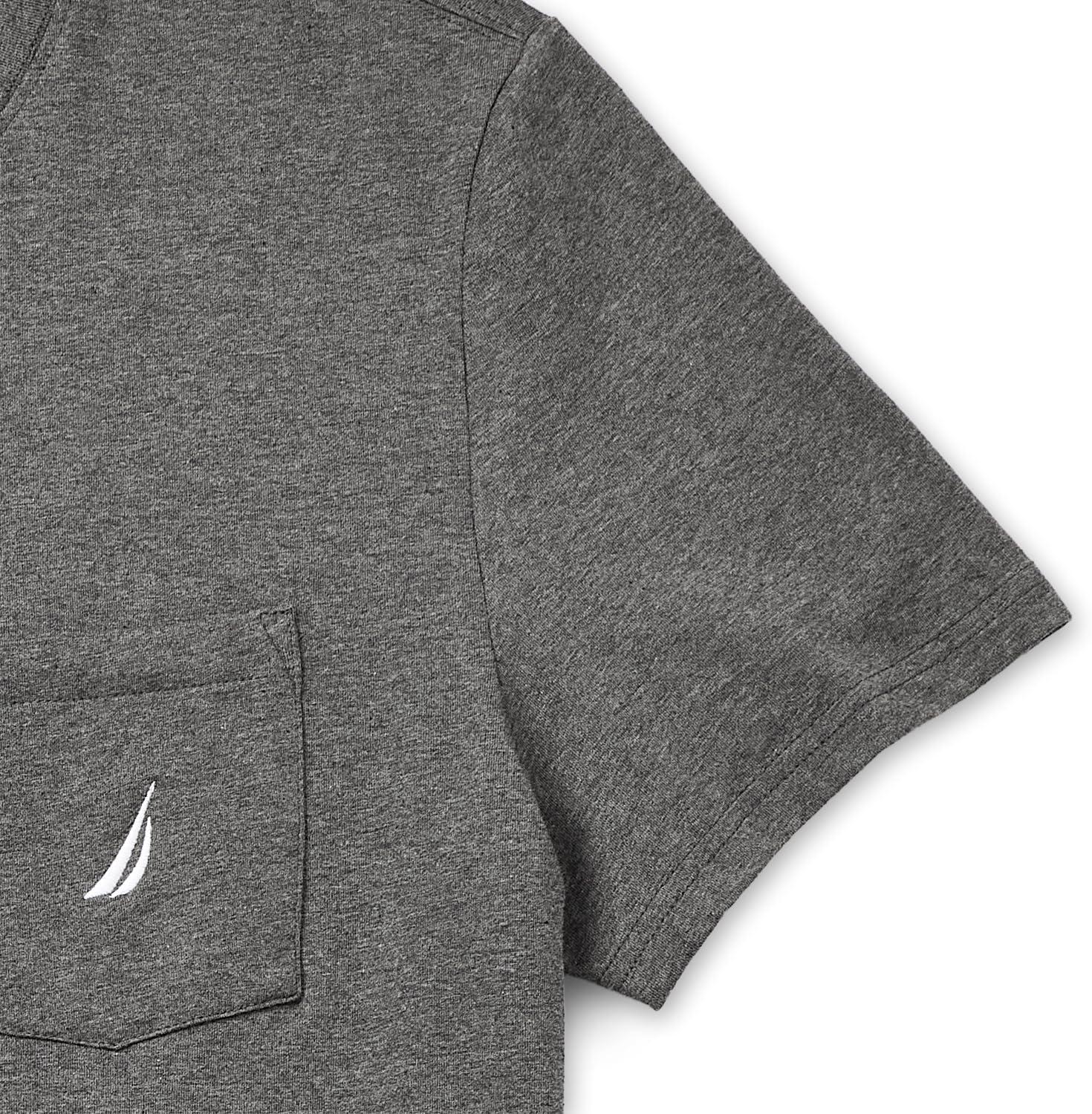 imageNautica Mens Classic Fit Pocket TShirtCharcoal Heather Light