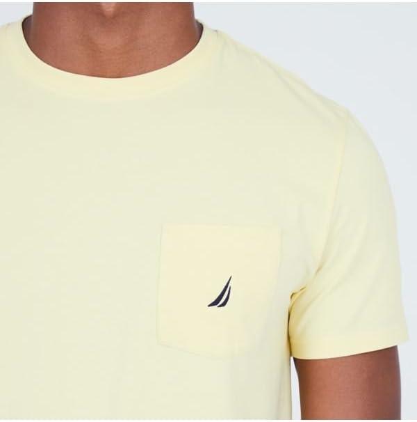 imageNautica Mens Classic Fit Pocket TShirtFrench Vanilla