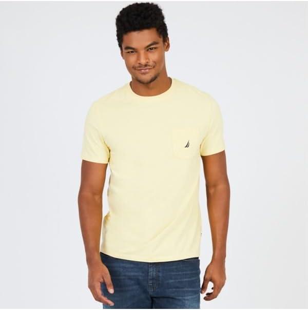 imageNautica Mens Classic Fit Pocket TShirtFrench Vanilla