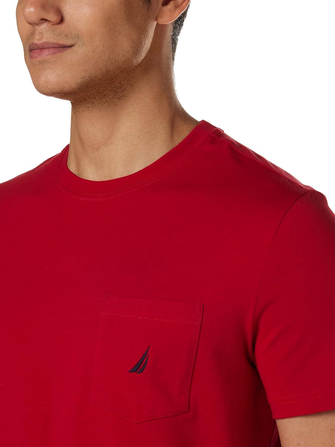 imageNautica Mens Classic Fit Pocket TShirtNautica Red