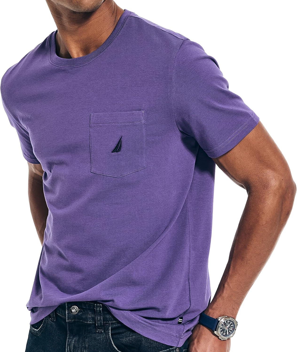 imageNautica Mens Classic Fit Pocket TShirtNeptune Purple