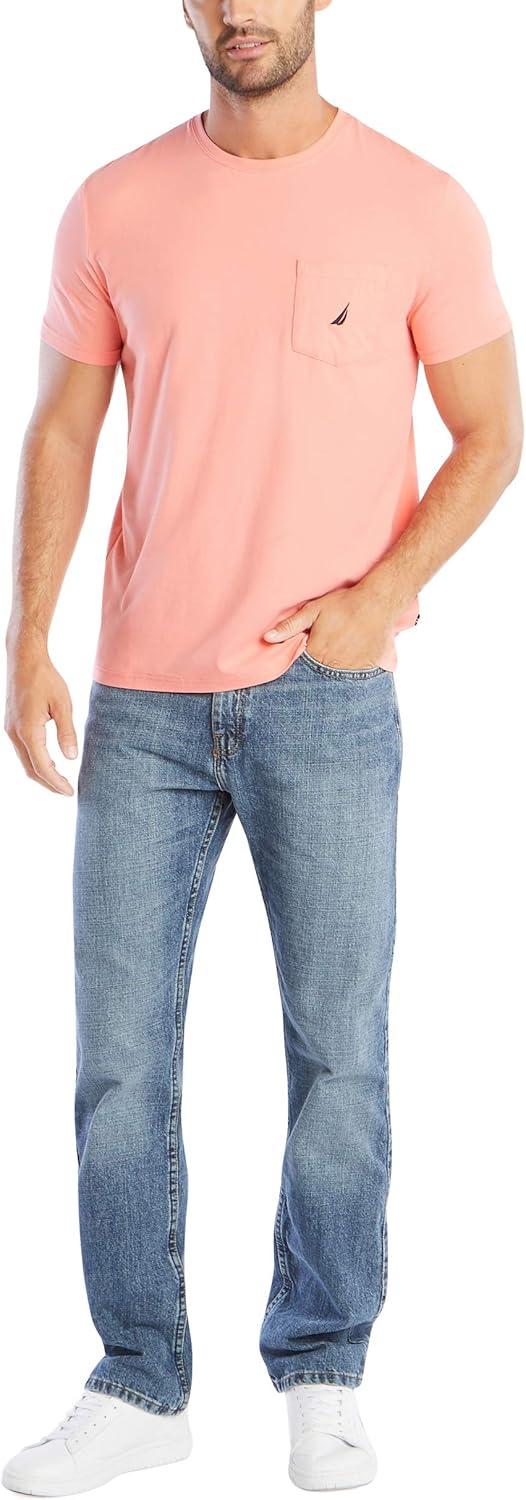 imageNautica Mens Classic Fit Pocket TShirtPale Coral Red