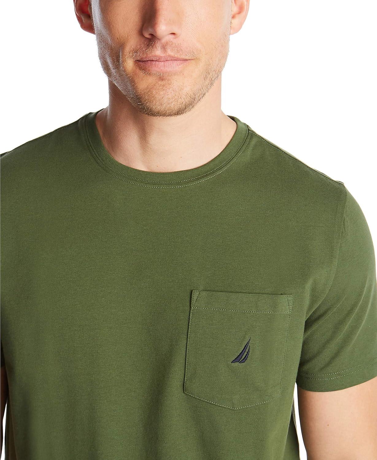 imageNautica Mens Classic Fit Pocket TShirtPine Forest Green