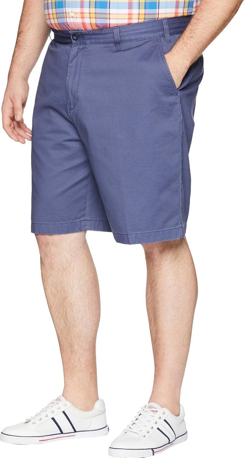 imageNautica Mens Cotton Twill Flat Front Chino ShortBlue Indigo