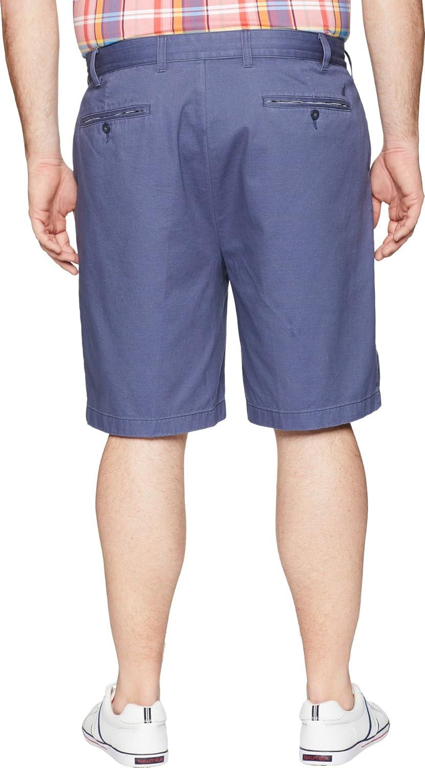 imageNautica Mens Cotton Twill Flat Front Chino ShortBlue Indigo