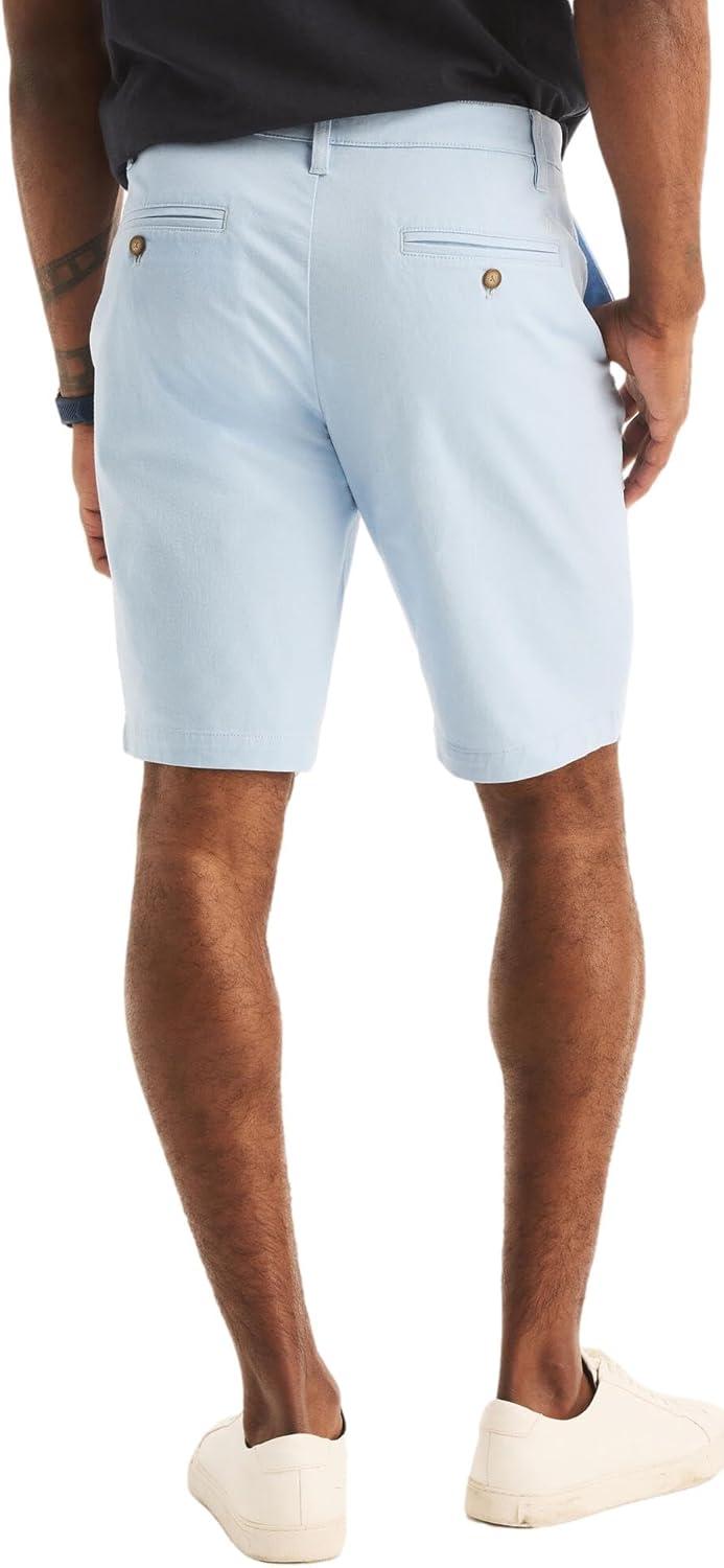 imageNautica Mens Cotton Twill Flat Front Chino ShortCerulean Blue