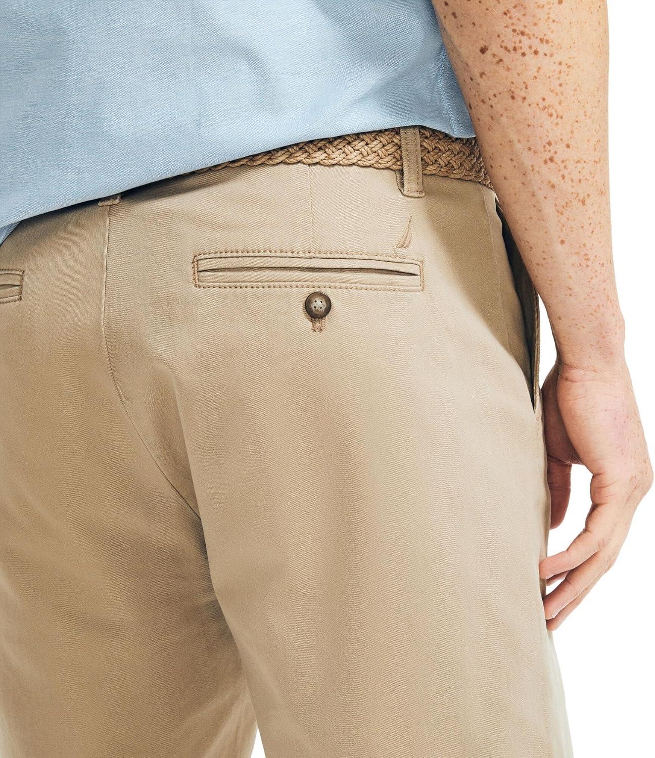 imageNautica Mens Cotton Twill Flat Front Chino ShortNew Khaki